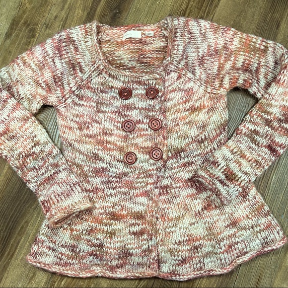 Anthropologie SLEEPING ON SNOW Cardigan Marled Chunky Sweater Tweed Wool SZ M - Picture 2 of 11